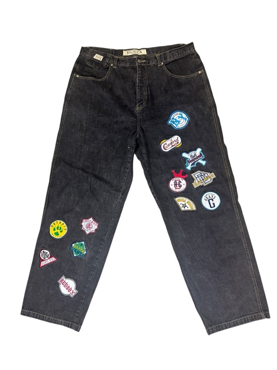 Negro League Baseball Players Association Other - Negro League Baseball Players Association VTG Denim Patched Jeans 38x34